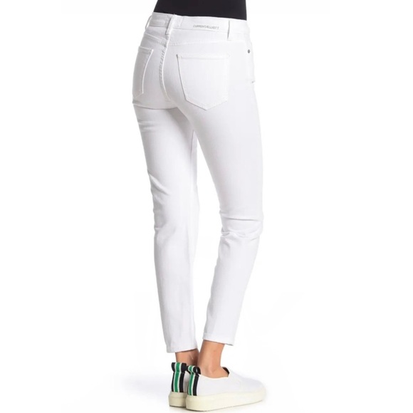 NEW CURRENT/ELLIOTT WHITE CROPPED SKINNY JEANS - Picture 5 of 7